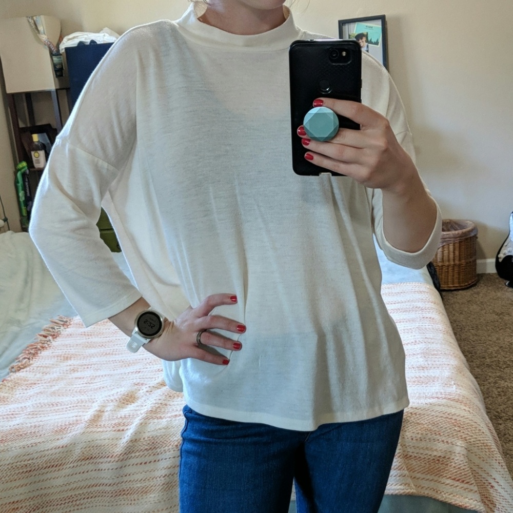 3/$25 LOFT boxy mock neck tee - Picture 4 of 5